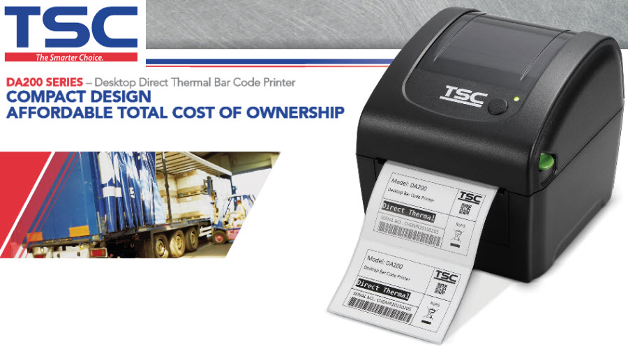 Новый принтер этикеток TSC DA200 для печати на широких этикетках.