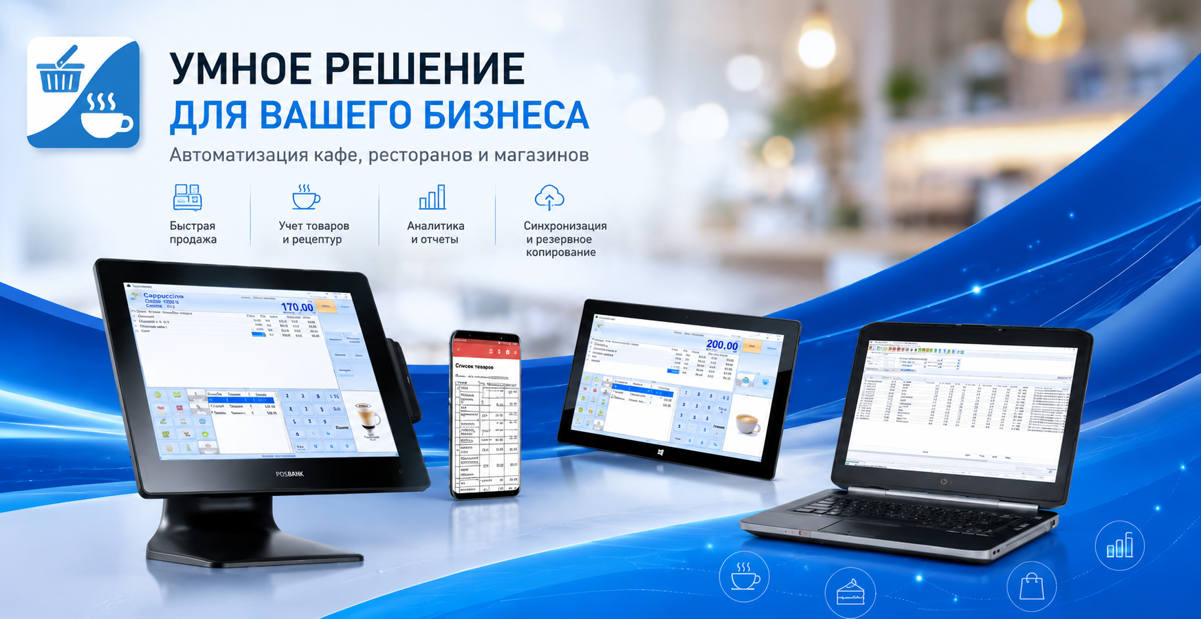 Автоматизация кафе, ресторанов и магазинов